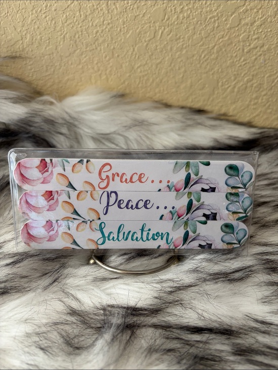 Christian tools Other - Floral Inspirational Nail Files - Grace Peace Salvation